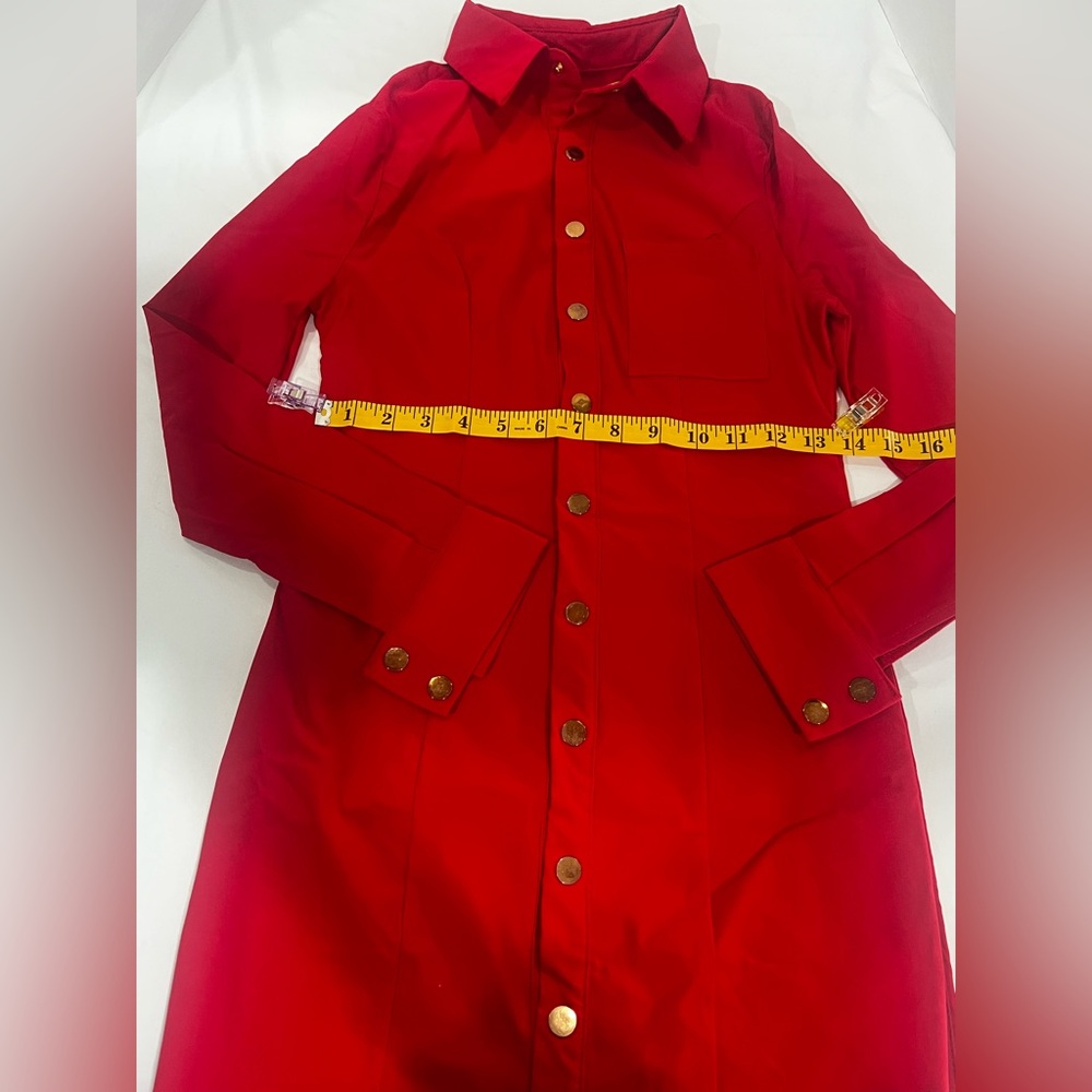 Stylish Red Button-Up Dress